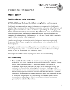 Practice Resource Social Media and Social Networking Model Policy