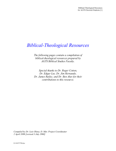 Biblical-Theological Resources - Assemblies of God Theological
