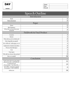 Senior Project Speech Outline