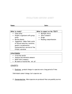 evolution review sheet - Oakland Schools Moodle