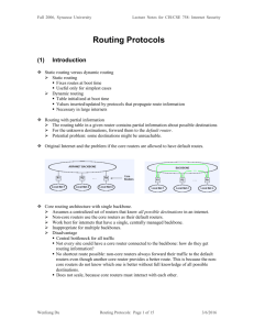 Routing Protocols - Computing and Information Studies