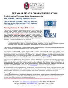 SET YOUR SIGHTS ON HR CERTIFICATION The University of