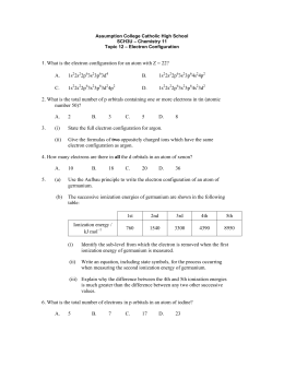 ionization energy worksheet