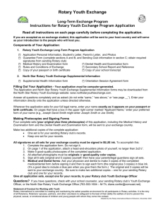 Instructions for Rotary Youth Exchange Program Application