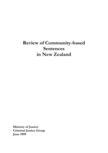 Review of Community-based Sentences in New