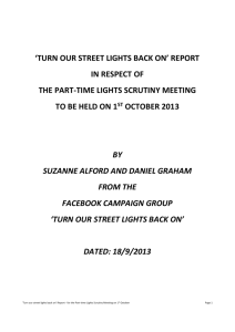 'turn our street lights back on' report