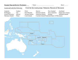 Oceania Map and Review Worksheet