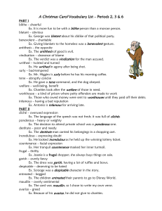 A Christmas Carol Vocabulary List – Periods 1 & 2