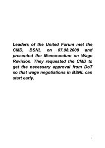 Memorandum on Wage revision