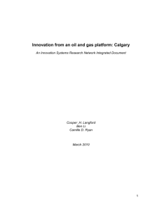 Innovation from an oil and gas platform: Calgary