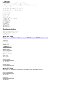 Contacts: This contact list document was put together by the Spring