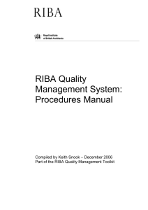 RIBA Quality Management Toolkit - Royal Institute of British Architects