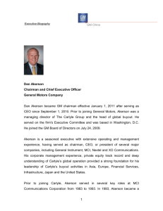 T Executive Biography GM China Dan Akerson Chairman and Chief
