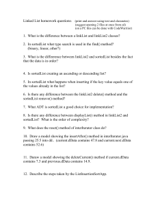 Linked List homework questions: (print and answer using text and