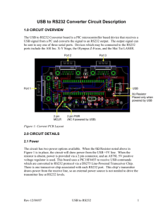 USB to RS232 Converter Circuit Description