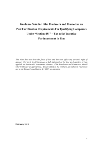 Guidance notes for Producers and Promoters on Post Certification