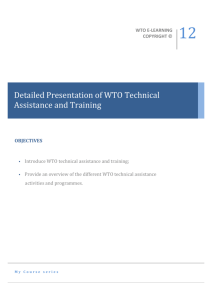 I. wto technical assistance and training