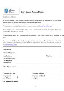Short Course Proposal Form