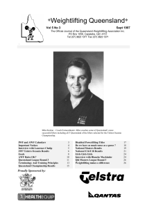 Newsletter November 1996 - Queensland Weightlifting Association