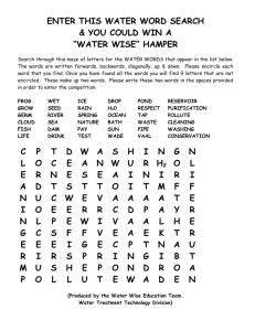 WATER WORD SEARCH COMPETITION