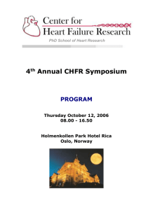 PhD School of Heart Research 4th Annual CHFR Symposium