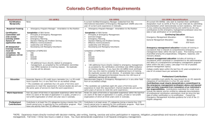 Certification Requirements and Guidelines