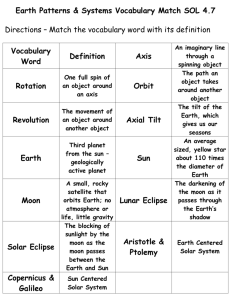 Earth Patterns & Systems Vocabulary Match SOL 4