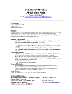 CURRICULUM VITAE Abdul Moid Khan Cellular # 0300