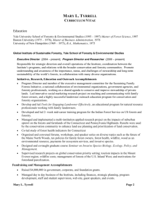 Resume of - Yale School of Forestry & Environmental Studies