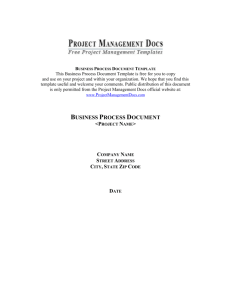 Explanation of Business Process Document