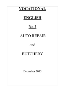 VOCATIONAL ENGLISH No 2 AUTO REPAIR and BUTCHERY
