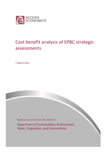 Cost benefit analysis of EPBC strategic assessments