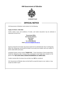 Tender Notice - Government of Gibraltar