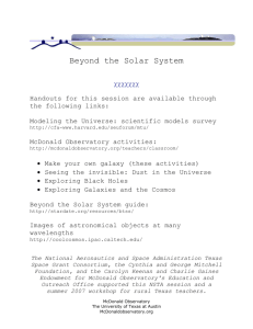 Beyond the Solar System ccccccc Handouts for this session are