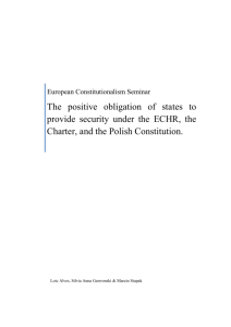 The positive obligation of states to provide security under the ECHR