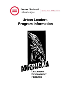 Urban Leader Program Overview 2015-2016