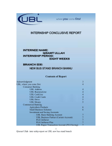 United Bank Limited Internship Report
