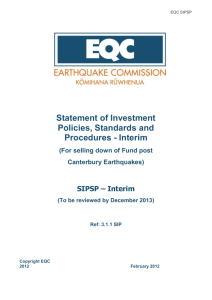 Statement of Investment Policies, Standards and Procedures (interim)