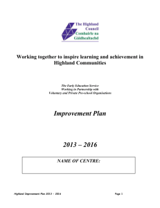 Improvement Plan - Care and Learning Alliance