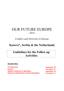 OUR FUTURE EUROPE - 2014 - Conflict and Diversity in Europe