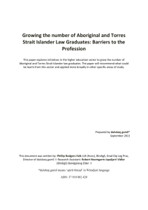 Growing the number of Aboriginal and Torres Strait Islander Law