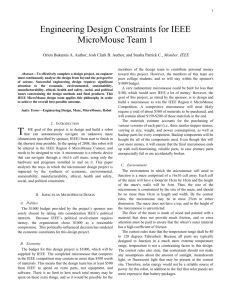 Engineering Design Constraints for IEEE MicroMouse Team 1
