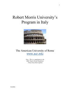 Italy Handbook - Robert Morris University