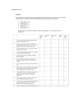 leadership democratic questionnaire style autocratic survey