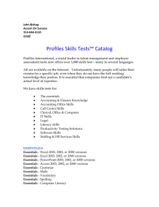 Profiles Skills Tests™ Catalog