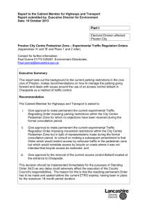 Edit Report: Preston City Centre Pedestrian Zone – Experimental