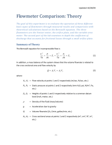 Flowmeter Comparison Theory MCEN 3027