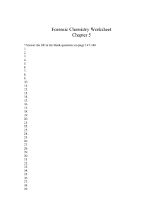 Forensic Chemistry Worksheet