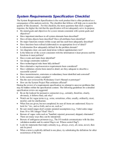 Software Requirements Specification Checklist
