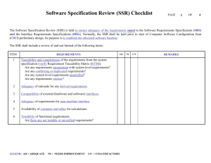 Check-list to review a Software Requirement Specification (SRS)